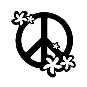 Hippie Flower Logo - PEACE FLOWERS Vinyl Decal Sticker Car Window Laptop Hippie Flower