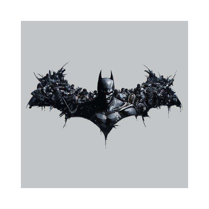 Batman Arkham Origins Batman Logo - T shirt batman arkham origins symbol gray