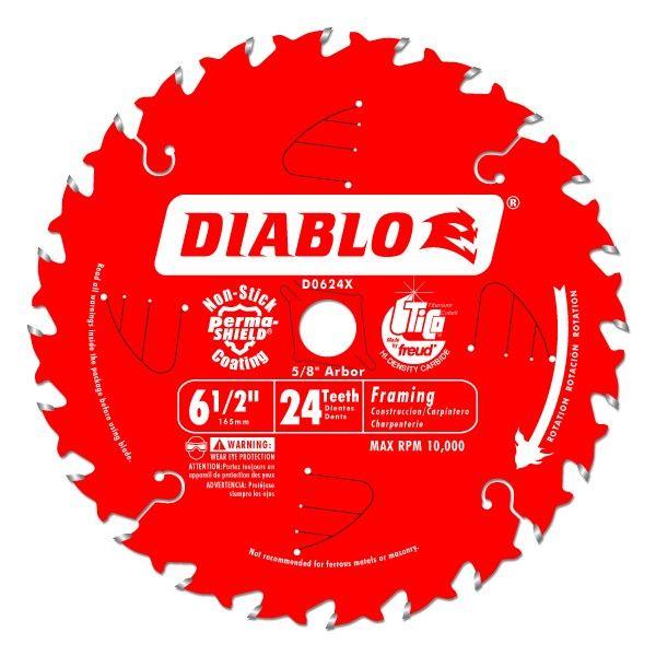 Red Saw Blade TT Logo - Diablo - 6-1/2 in. x 24 Tooth Framing Saw Blade