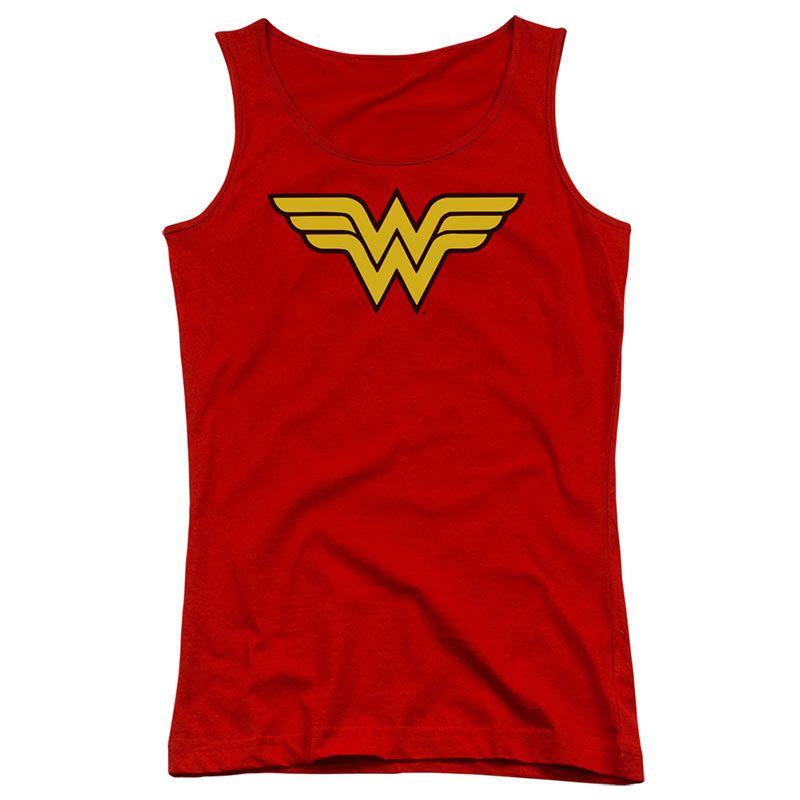 Popular Red Logo - Wonder Woman Logo Red Juniors Tank Top | SuperheroDen.com
