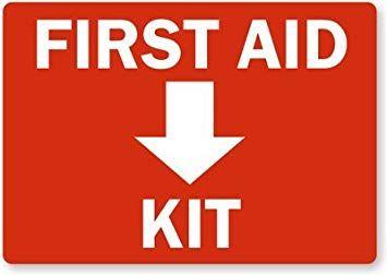 First Aid Logo - First Aid Kit Inside (with Symbol), Aluminum Sign, 14 x