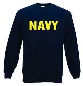 Navy Blue and Yellow Logo - NAVY, NAVY BLUE SWEATSHIRT, YELLOW LOGO , ARMY, US MARINES, FORCES