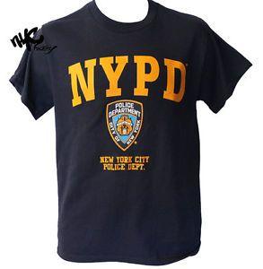 Navy Blue and Yellow Logo - NYPD NAVY BLUE YELLOW LOGO BADGE NEW YORK POLICE DEPARTMENT T SHIRT