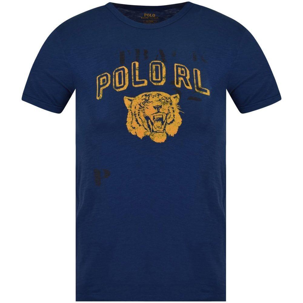Navy Blue and Yellow Logo - POLO RALPH LAUREN Navy/Yellow Logo Print T-Shirt - Men from ...