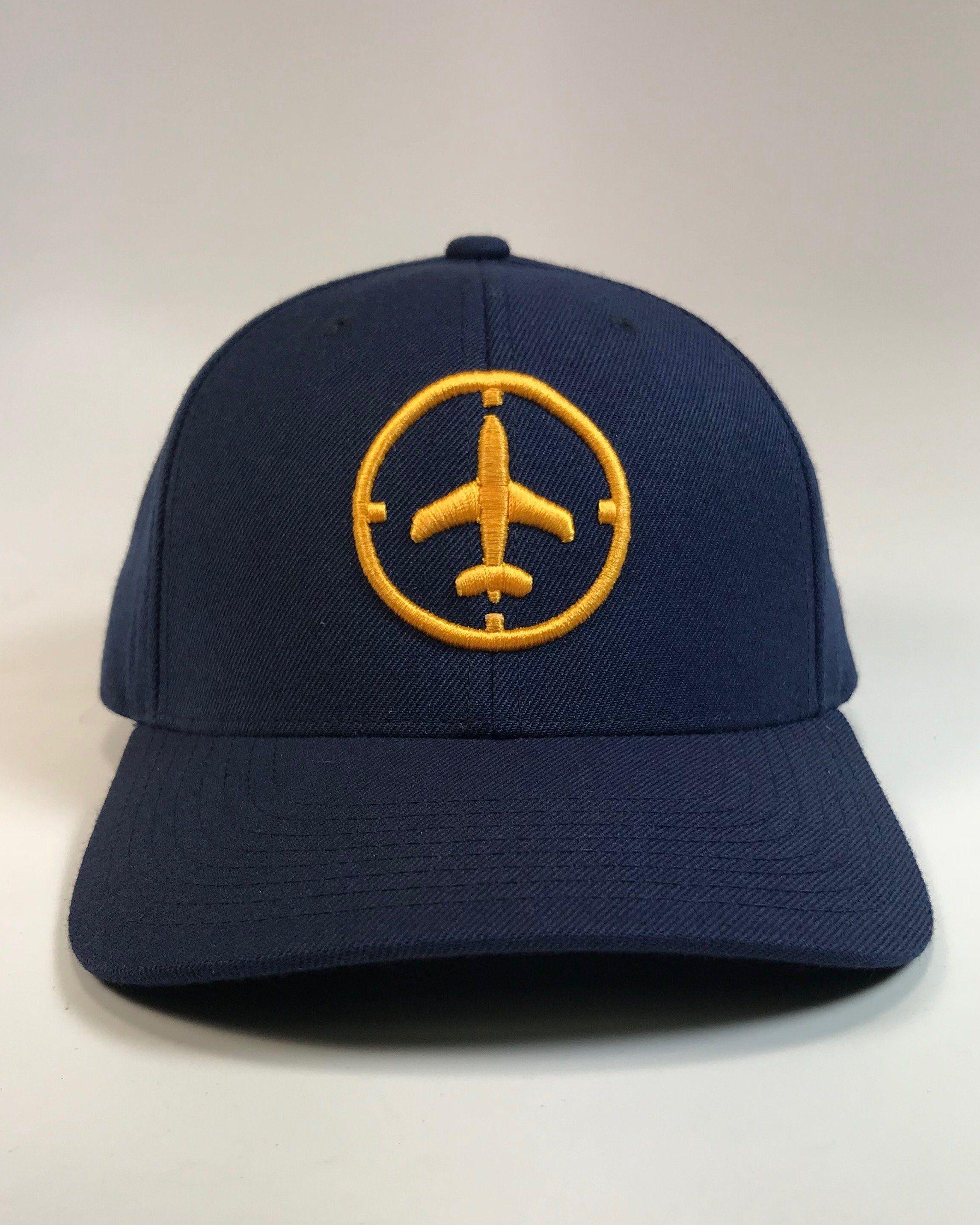 Navy Blue and Yellow Logo - Hats - Aviator