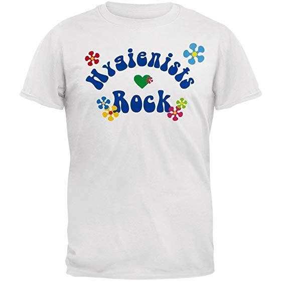 Hippie Style Logo - Hygienists Rock Hippie Style Logo Adult T Shirt