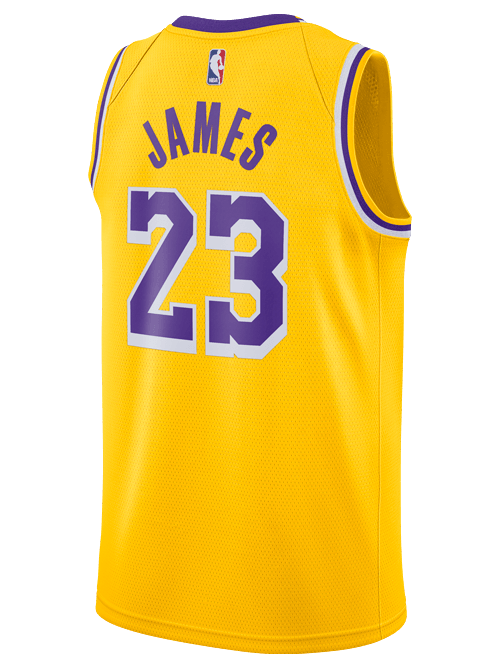 LeBron Lakers Logo - Los Angeles Lakers LeBron James 2018-19 Icon Edition Swingman Jersey ...
