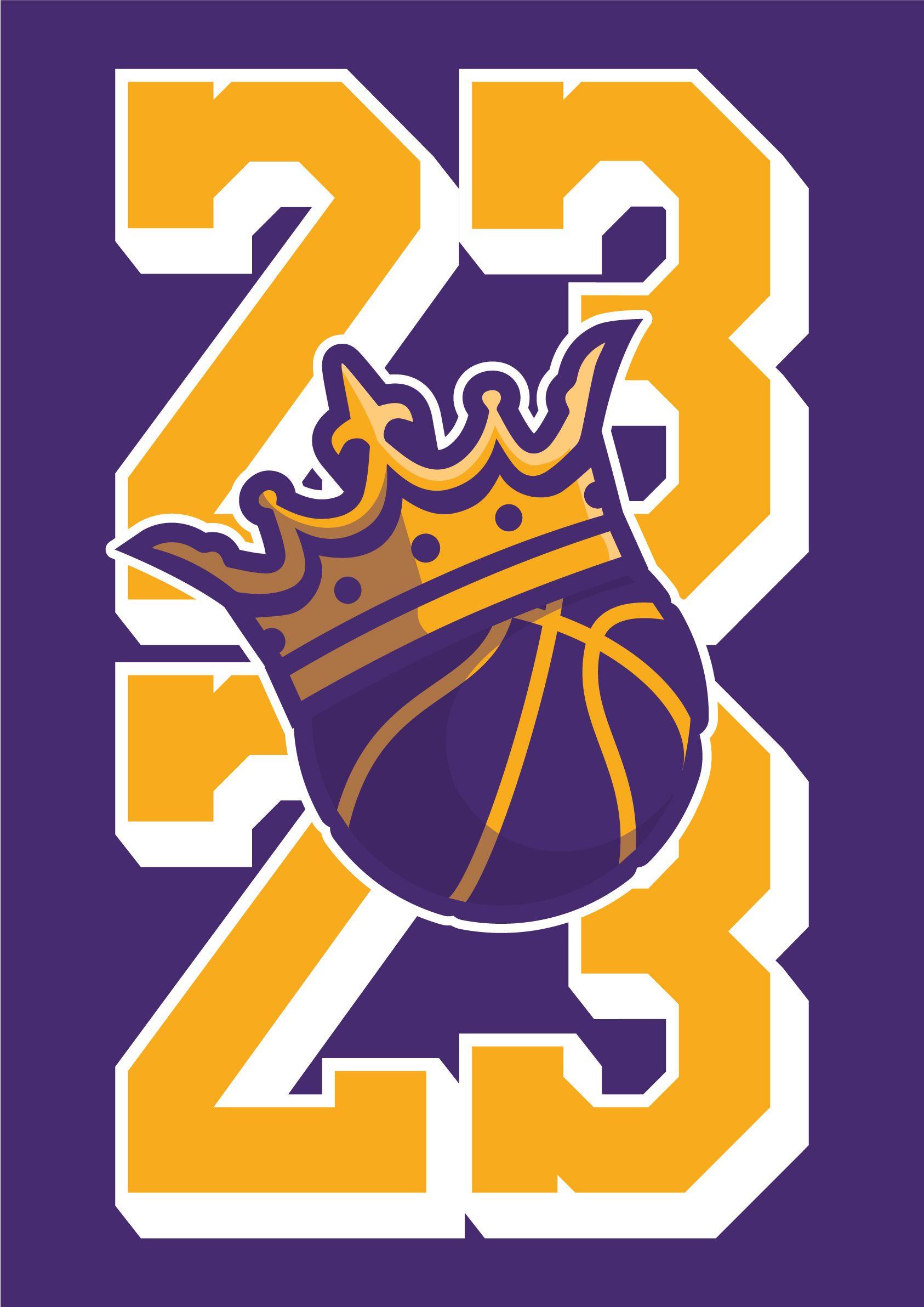 LeBron Lakers Logo - King of LA minimal downloadable wall art print/poster by Robot Eats ...