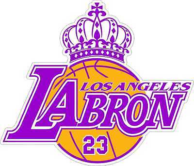 Purple LeBron Logo - LEBRON JAMES LABRON LA LAKERS KING JAMES Yellow or Purple Car ...