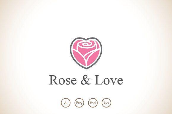 Heart and Flower Logo - Rose and Love Logo Template ~ Logo Templates ~ Creative Market