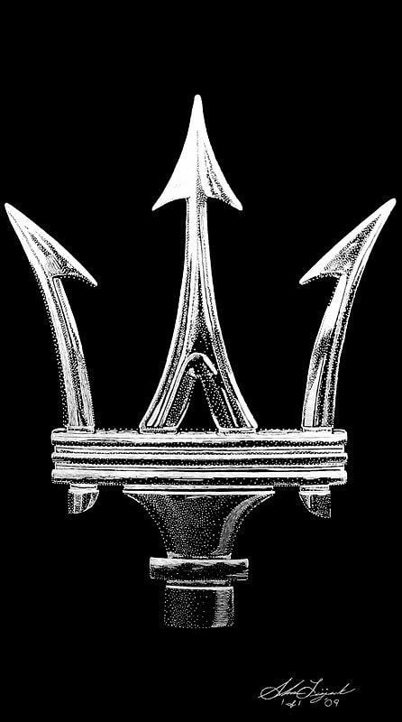 Maserati Trident Logo - Exotic Engravings: Maserati Trident Logo
