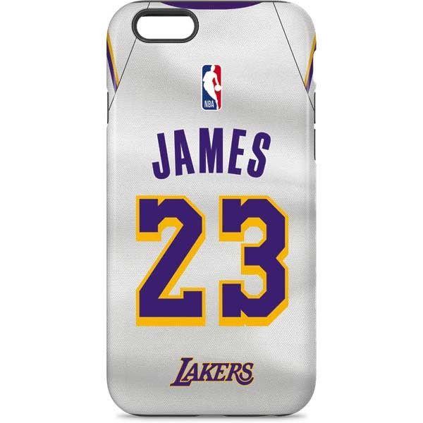 LeBron Lakers Logo - LeBron James Lakers White Jersey iPhone Cases. Skinit x NBA