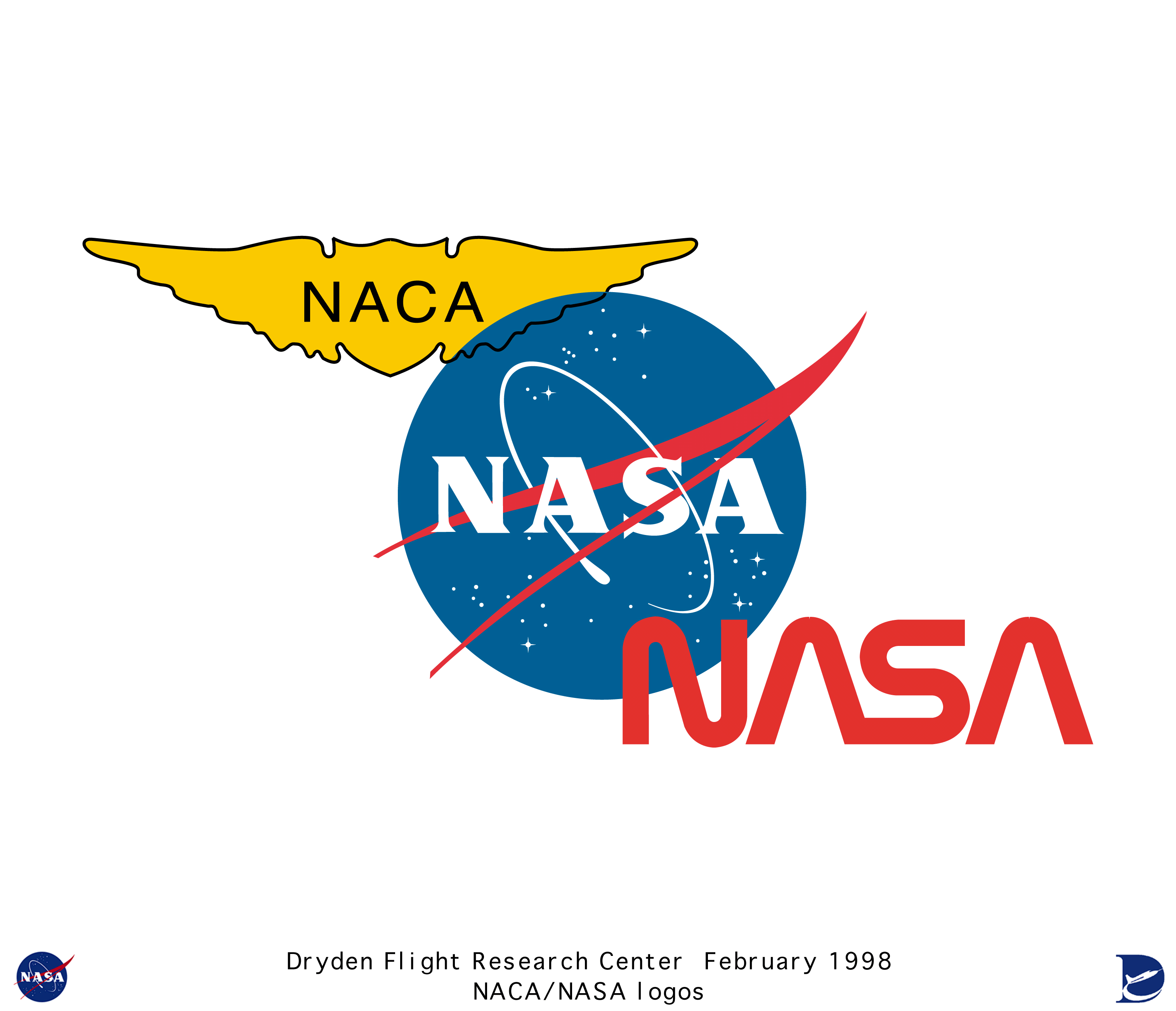 Aeronautics NACA Logo - Logos color_tri-logo: Color tri-logo (NACA, 2 NASA insignia)