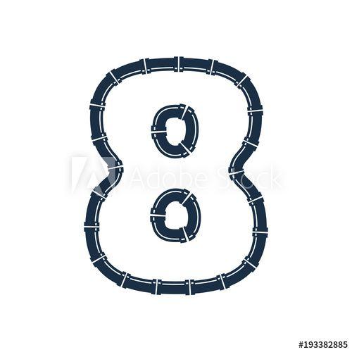 8 Letter Logo - Pipe Letter Logo Icon Design this stock vector and explore