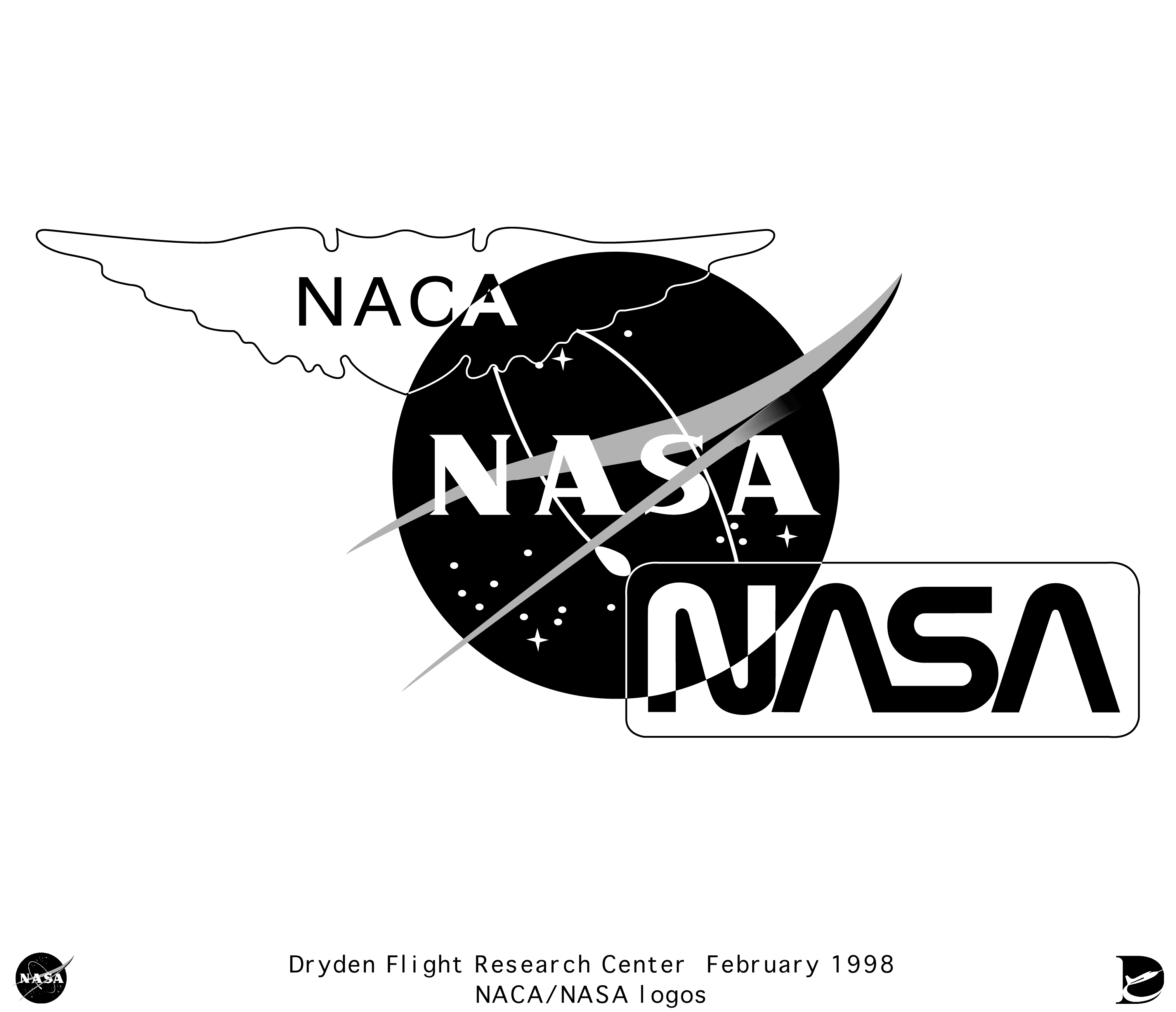 NASA Insignia Logo - Logos mono_tri-logo: Mono tri-logo (NACA, 2 NASA insignia)
