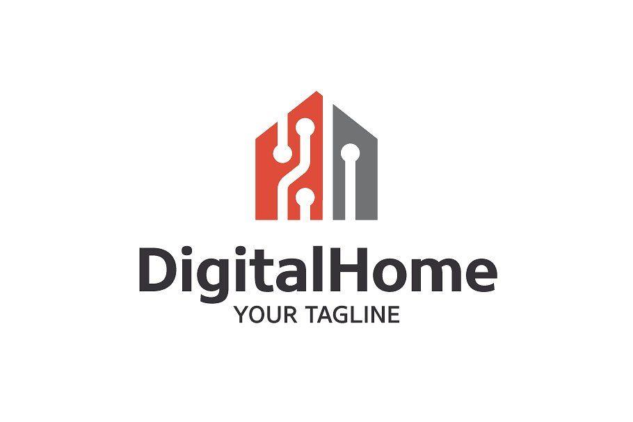 HomeSmart Logo - Digital Home - Smart Home Logo ~ Logo Templates ~ Creative Market