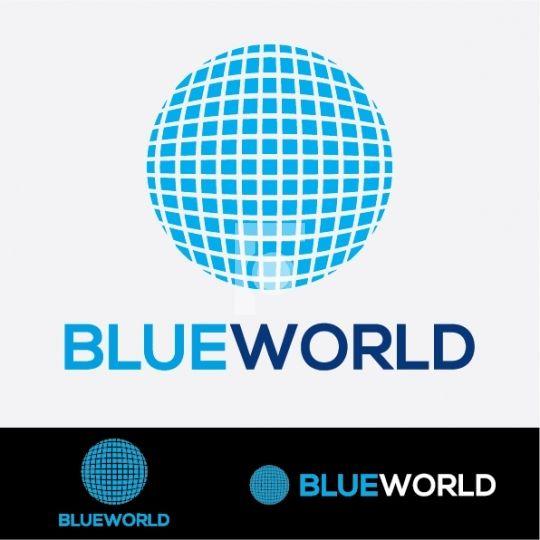 Blue World Logo - Blue World Globe Logo Company Logo Design