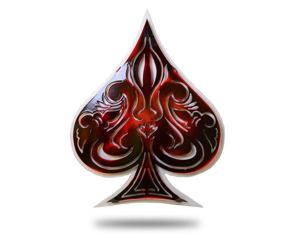 Red Spade Logo - Poker Cards Vintage Black and Red Spade Head Art