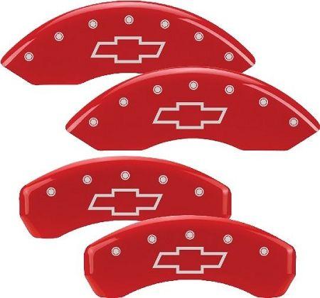 Red Bowtie Logo - 2007 2012 GM Red Caliper Covers With Chevy Bowtie Logo