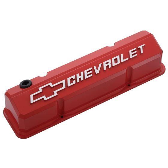 Red Bowtie Logo - Chevrolet Performance Parts 141-931 Valve Covers Slant Edge Tall Die ...
