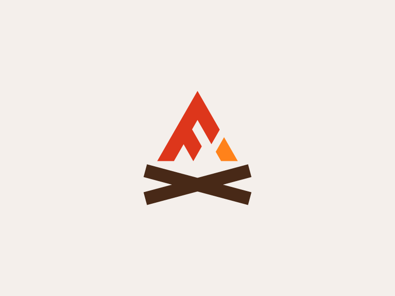 Campfire Logo - Camp Fire - Letter F by Nick Budrewicz | Dribbble | Dribbble