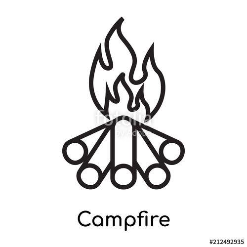 Campfire Logo - Campfire icon vector sign and symbol isolated on white background ...