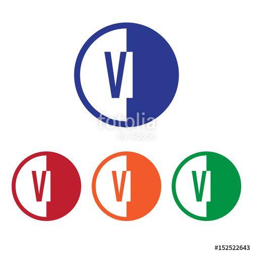Orange Red Half Circle Logo - VI initial circle half logo blue,red,orange and green color