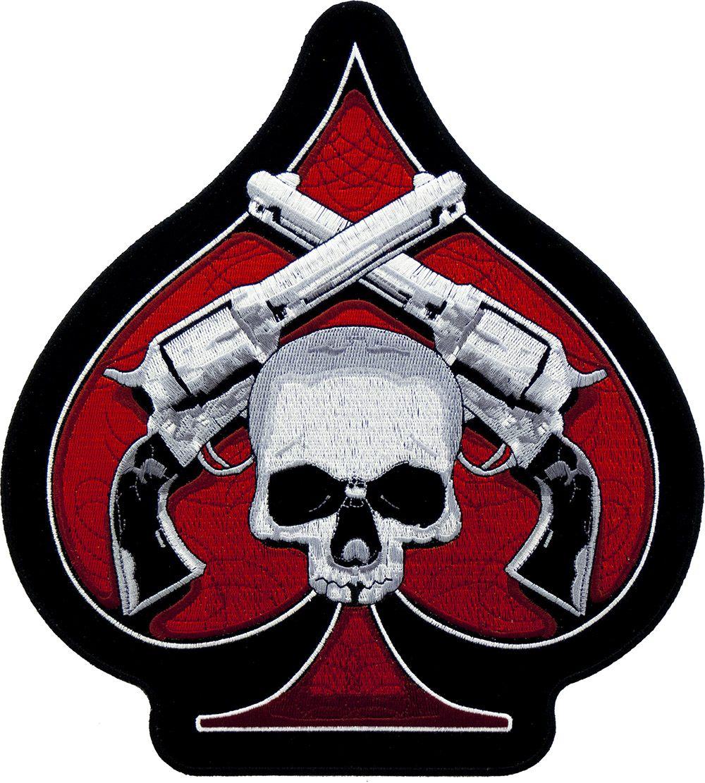 Red Spade Logo - Red Spade Skull & Pistols Patch | Spade Back Patches