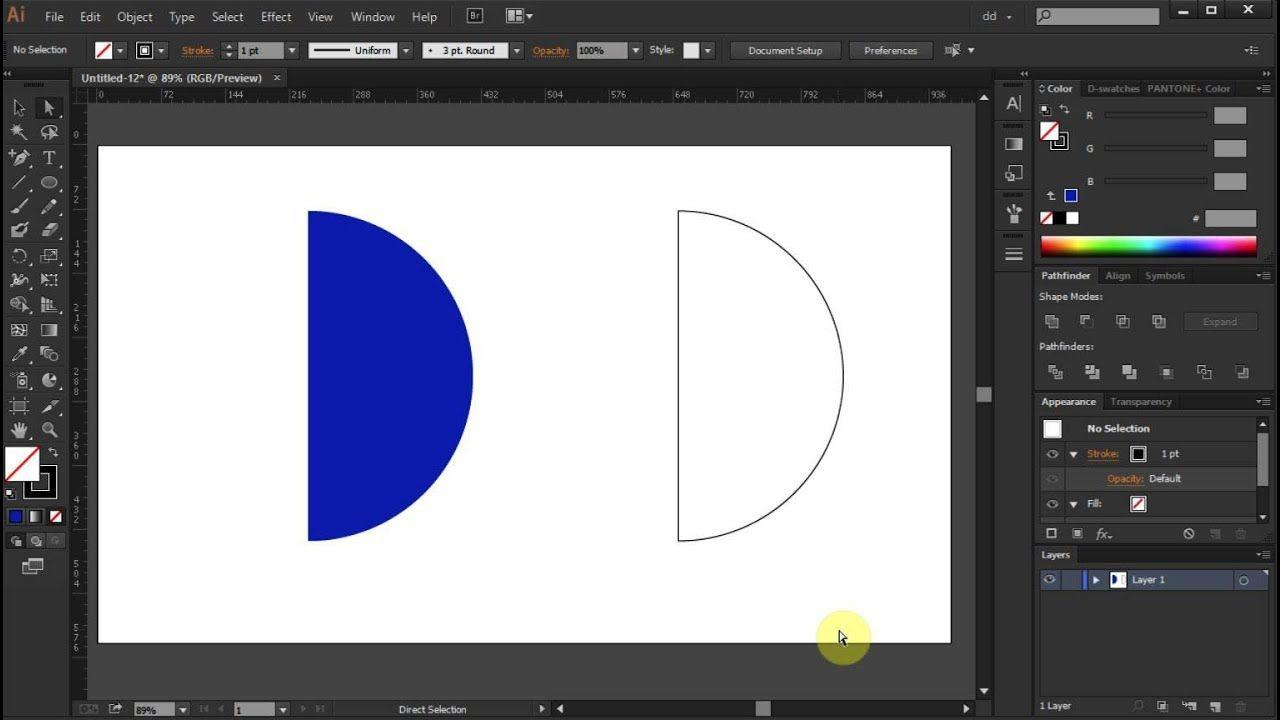 Orange Semicircle Logo - How to Draw a Half Circle in Adobe Illustrator - YouTube