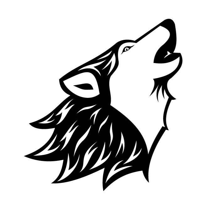Howling Wolf Head Logo - HOWLING WOLF