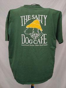 Hilton Clothing Logo - SALTY DOG CAFE GREEN T SHIRT XL DOG LOGO YELLOW HAT HILTON HEAD