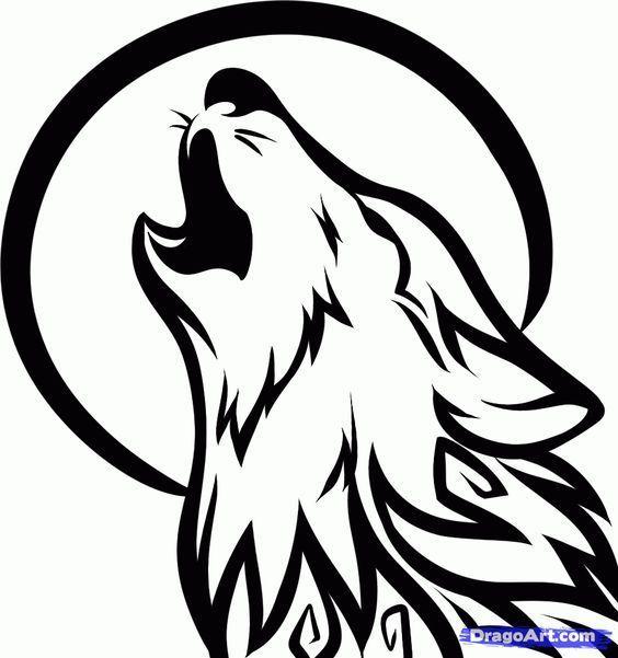 Howling Wolf Head Logo - Howling Wolf Tattoo, Tribal Howling Wolf, Step