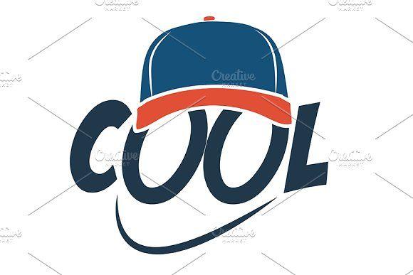 Cool Baseball Logo - logo Caption COOL with baseball cap Logo Templates Creative Market