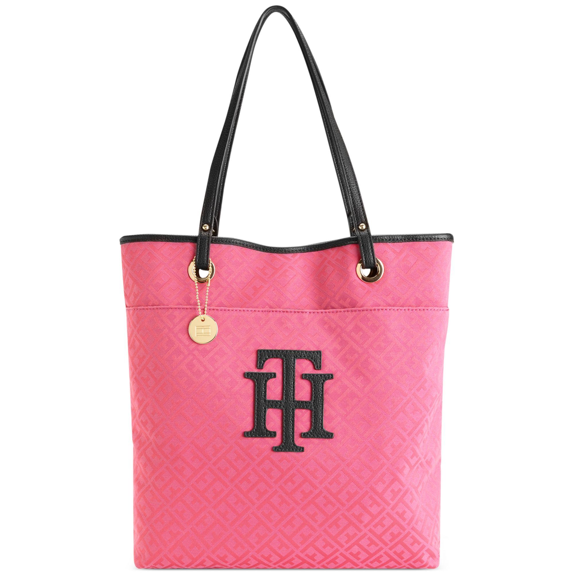 Tommy Hilfiger Th Logo - Lyst - Tommy Hilfiger Logo Patch Signature Jacquard North South Tote ...