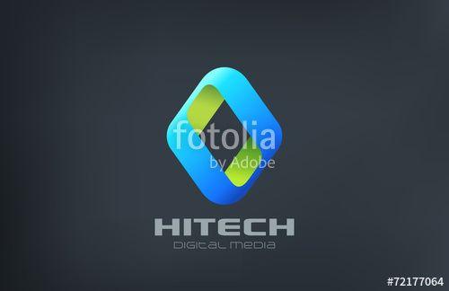 Rhombus Media Logo - Rhombus Abstract Media Logo design vector. Hitech icon Stock image