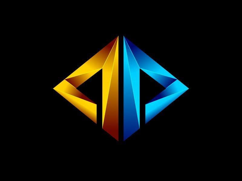 Rhombus Media Logo - abstract 3D rhombus shape logo