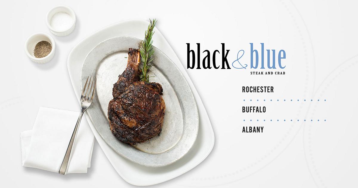 Black and Blue Rochester Logo - black & blue steak & crab - Rochester, NY