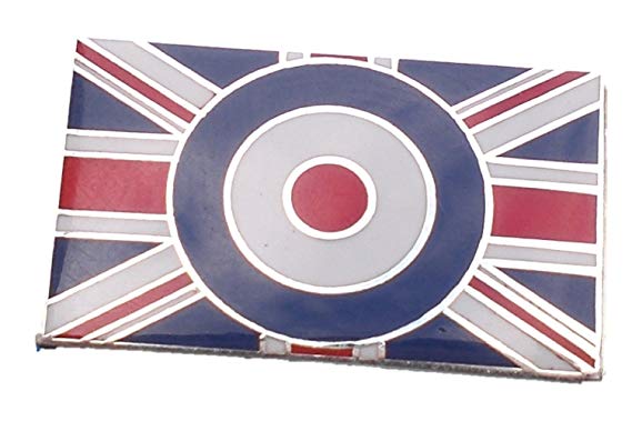Blue and Red Rectangle with Circle Logo - Union Jack Flag With Target Enamel Pin Badge (Blue/Red/White ...