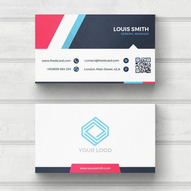 Red and White Business Logo - Blue, red, and white business card PSD file | Free Download