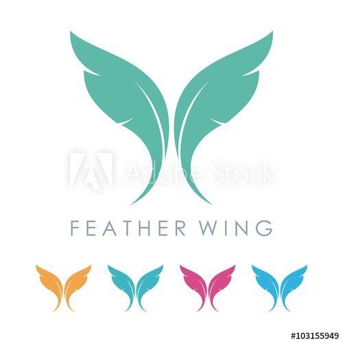 Two Wings Logo - Wings Logo, Two Feather Wings Design Vector Logo Template this
