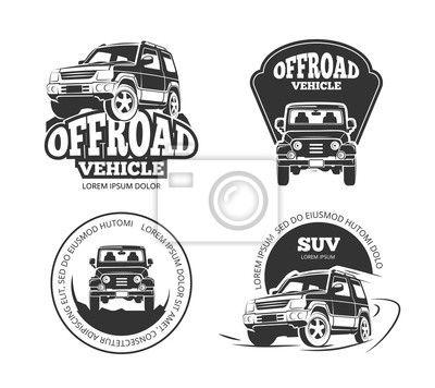 SUV Emblems Logo - Suv pickup retro vector emblems, logos, badges and labels. vehicle ...