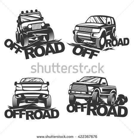 SUV Emblems Logo - Set Off Road Suv Car Monochrome Labels, Emblems, Badges Or Logos