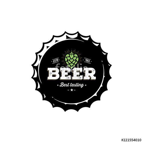 Beer Cap Logo - Beer Cap Hop Emblem. For Pub, Bar. Vector Illustration.