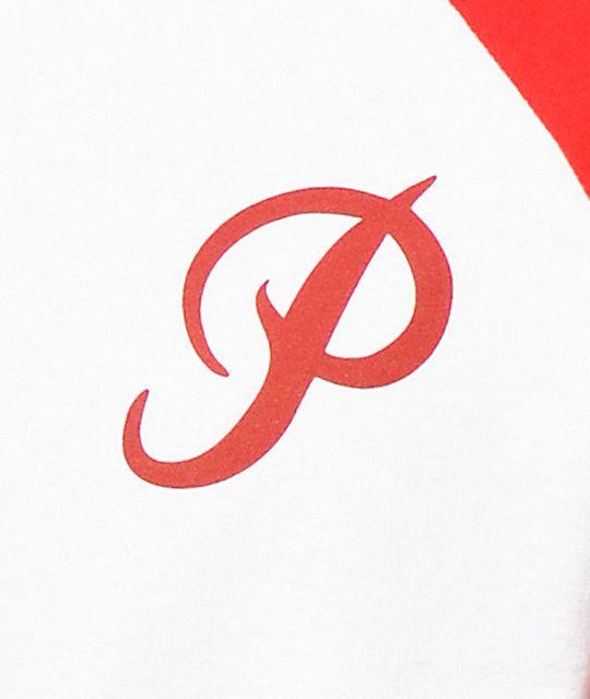 Red and White P Logo - Primitive Classic P Red & White Baseball T Shirt
