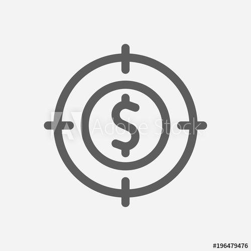 Target App Logo - Investment target icon line symbol. Isolated vector illustration
