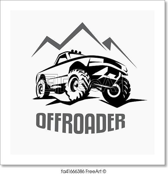 SUV Emblems Logo - Free art print of Offroad suv car monochrome template for labels