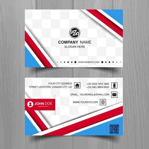 Red and Blue Business Logo - Blue business card with red shapes Vector