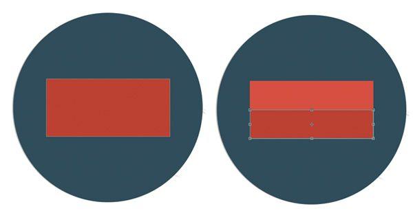 Blue and Red Rectangle with Circle Logo - How to Create Stylish Flat Space Icons in Adobe Photoshop