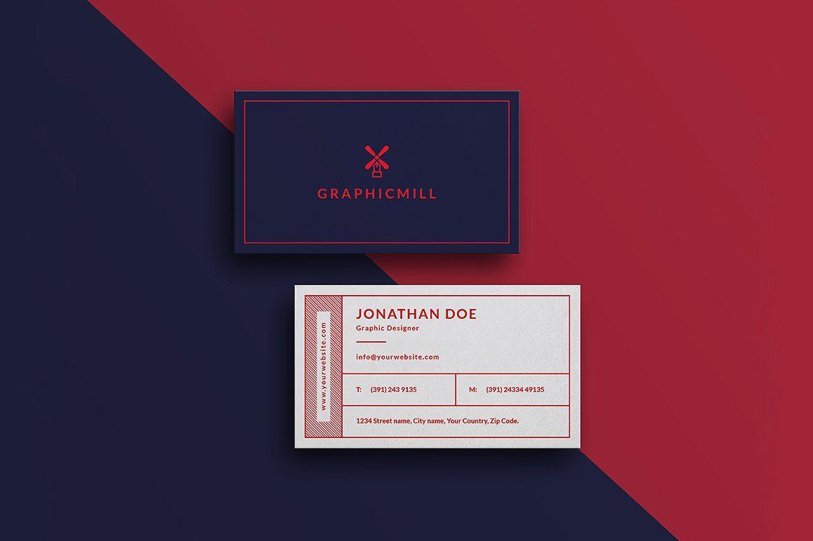 Red and Blue Business Logo - Creative Agency Business Card #32 ~ Business Card Templates ...