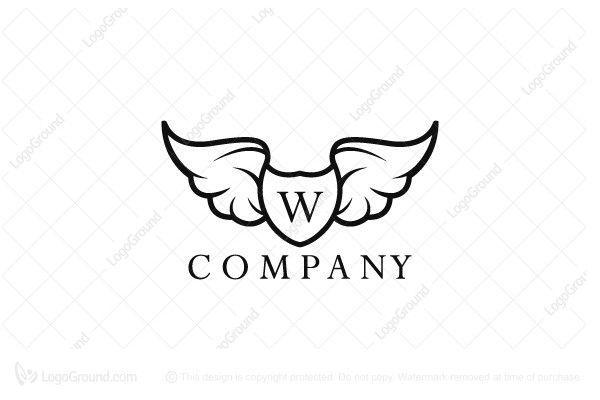 Two Wings Logo - Exclusive Logo Shield Wings Logo. LOGOS FOR SALE. Logos